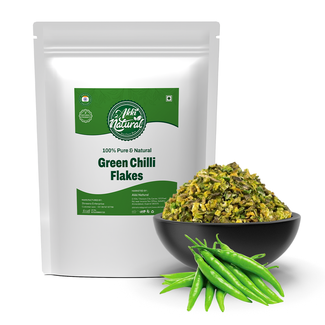 Green Chilli Flakes, 100% Natural & Dry