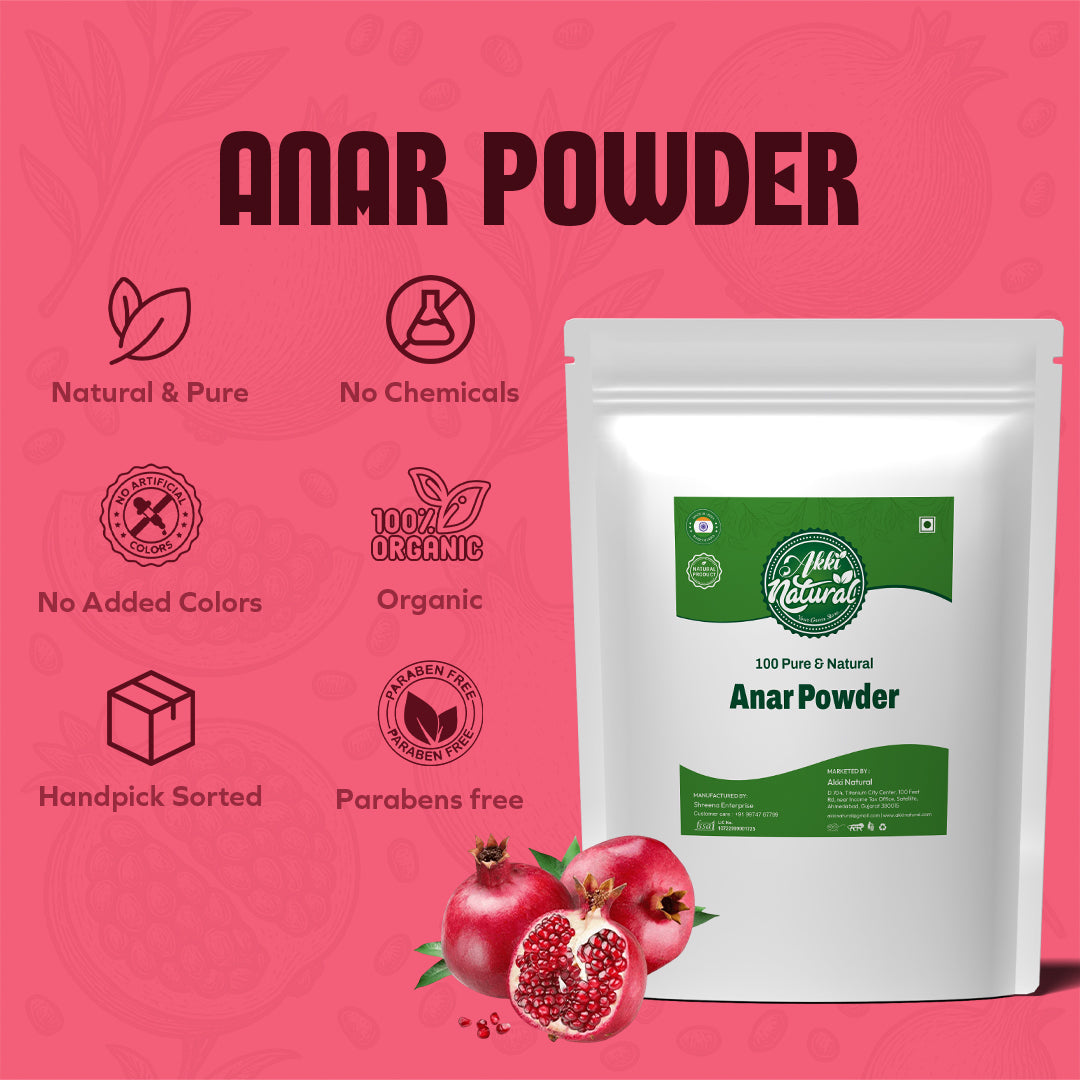 Anar Powder (Akki Natural  | Pomegranate Peel Powder Dry, Anar Dana)